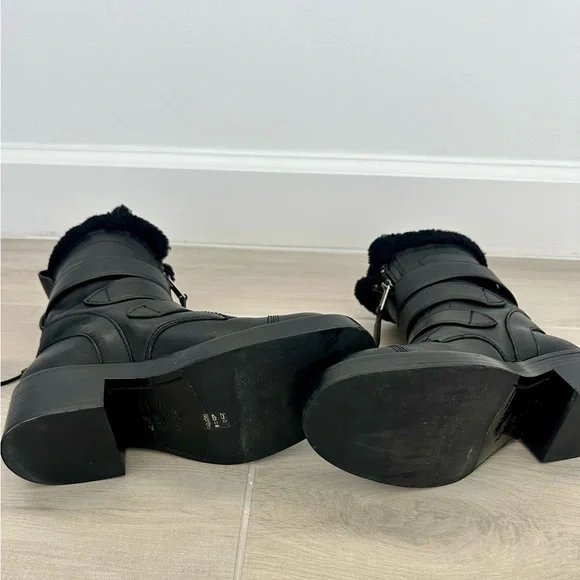 Coach Black Combat Boots with Silver Details - Picture 4 of 6